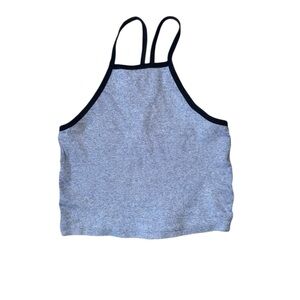 Zara Trafaluc Blue Mix Spaghetti Strap Crop Top Stretch Small
